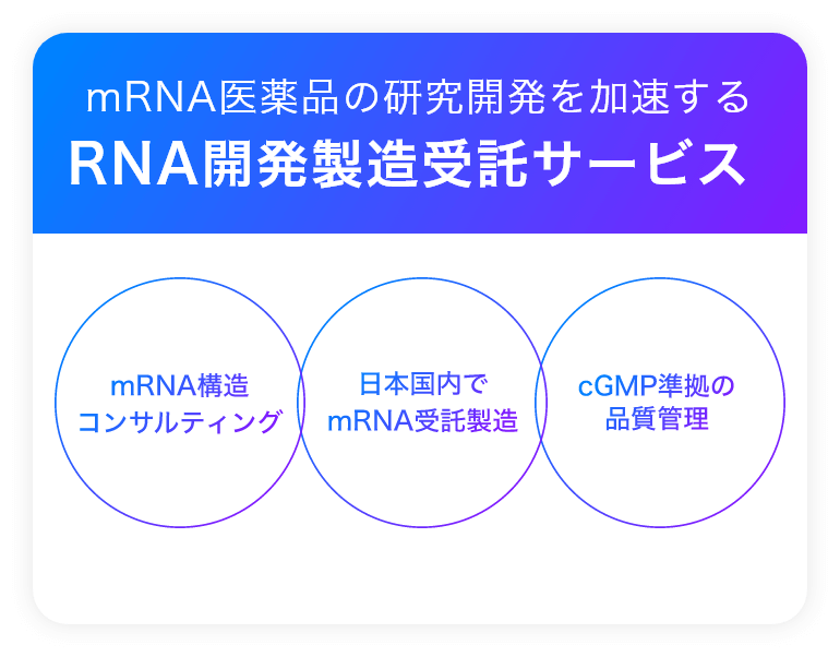 mRNA医薬品の研究開発を加速するRNA開発製造受託サ，ビス
