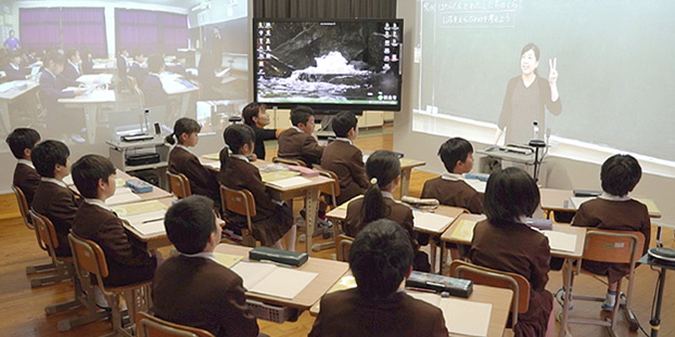 愛媛県西条市での遠隔合同授業